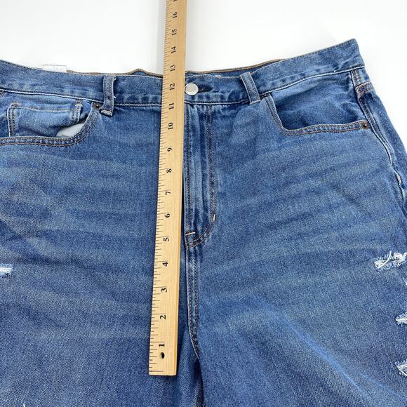AMERICAN EAGLE Jeans High Waist Distressed Raw Hem Ankle Womens 16 (see note) - Picture 7 of 8
